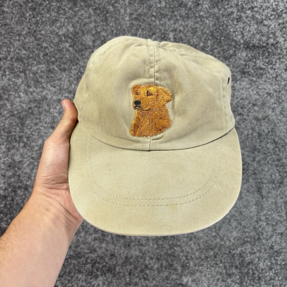 Vintage 90s Orvis Labrador Dog Hat Cap Long Bill USA Made Outdoor Fishing